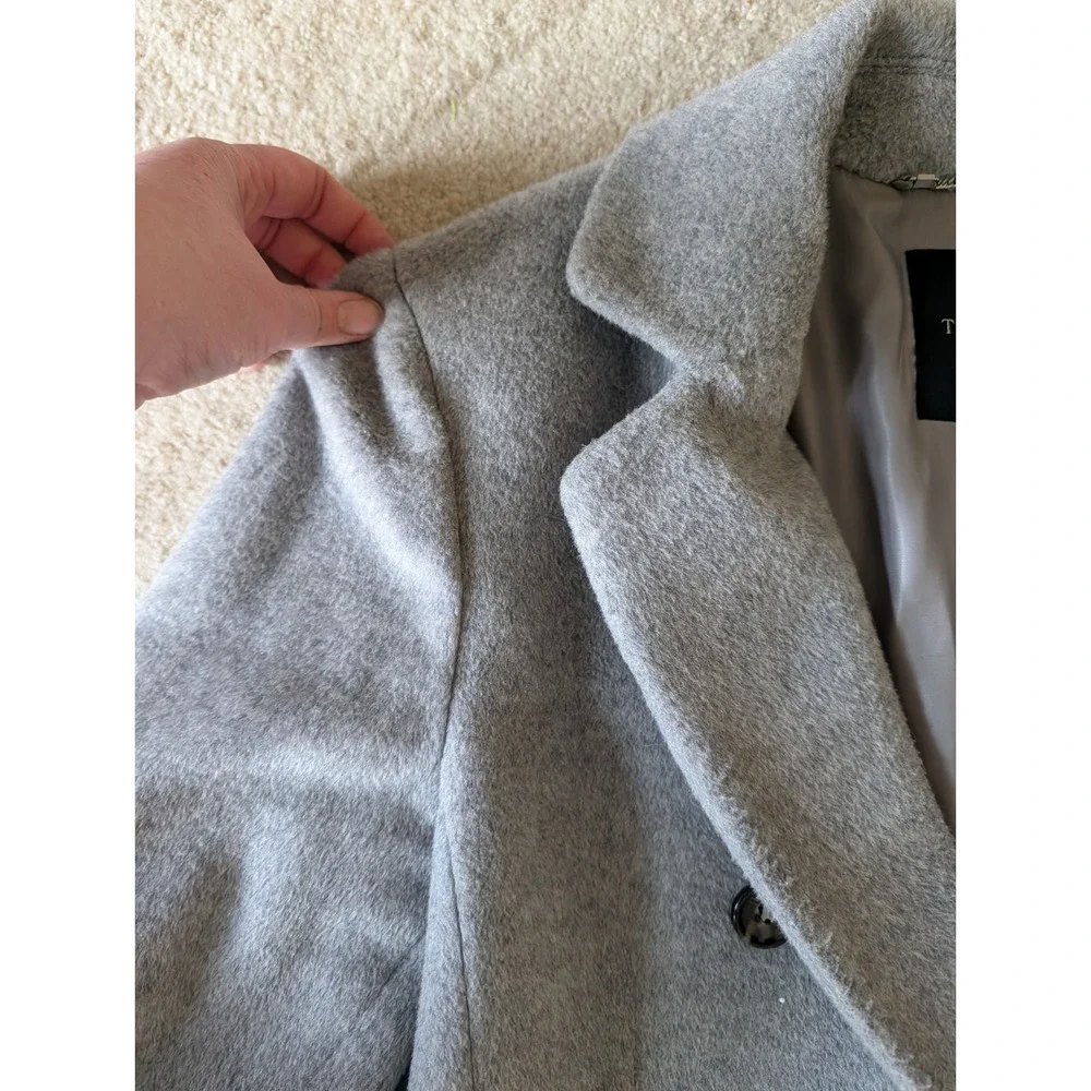 Talbots Women's Wool Cashmere Double‎ Breasted Gray Peacoat- Size 14